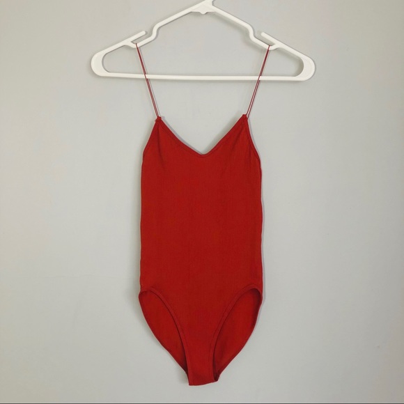 Urban Outfitters Tops - NWT Terracotta Strappy V-Neck Ribbed Bodysuit